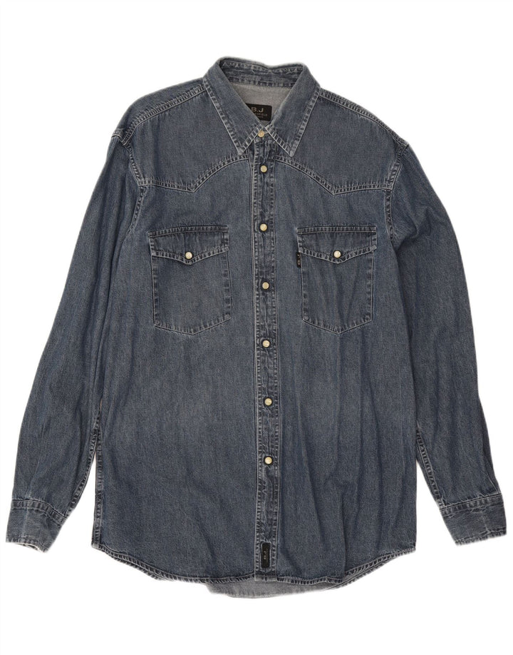 Brooksfield Camisa Vaquera Hombre XL Algodón Azul