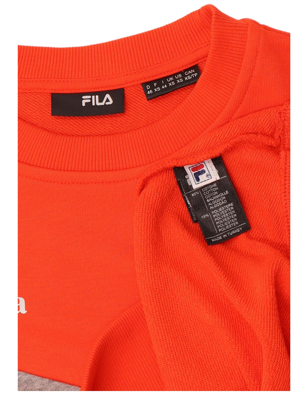 FILA Sudadera gráfica para hombre Jumper XS Algodón color block naranja