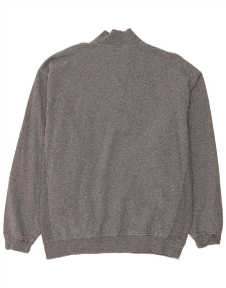Nike - Sudadera con cuello y cremallera para hombre, talla grande, algodón moteado gris