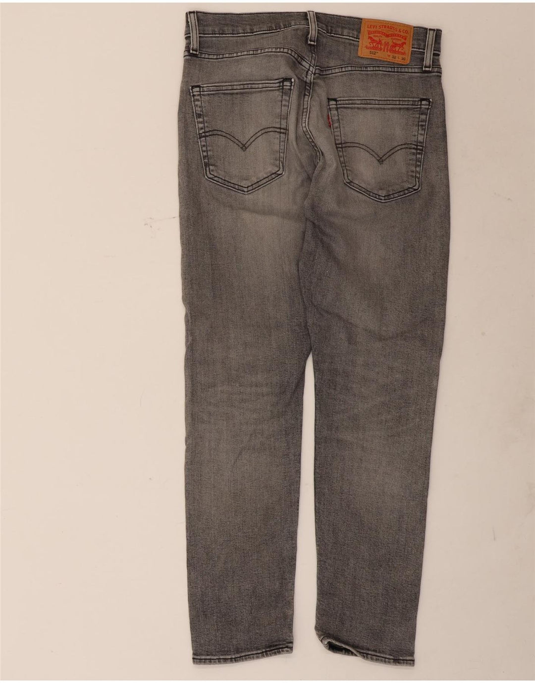 Levi's Hombre 512 Vaqueros cónicos delgados desgastados W32 L30 Gris