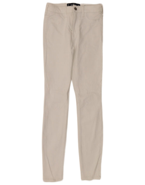 Hollister Jeans Ajustados para Mujer US 1 XS W25 L28 Algodón Blanco