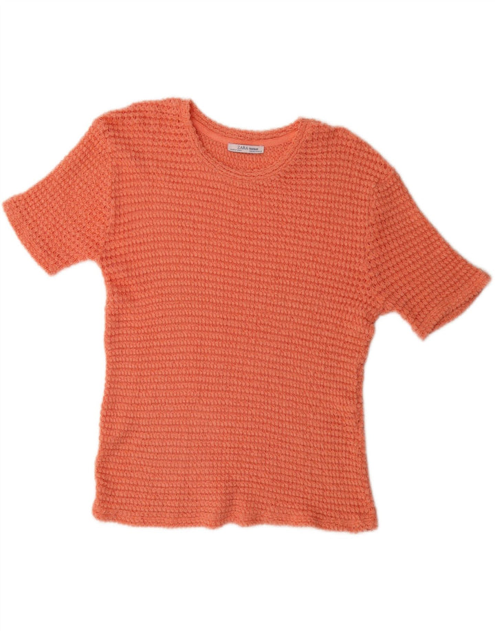 ZARA Mujer Trafaluc Blusa De Punto Extragrande UK 44 Medio Naranja