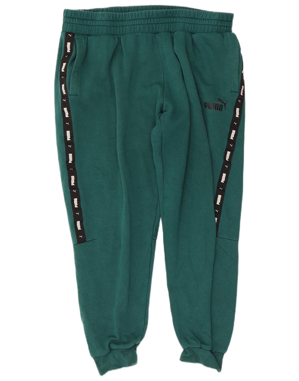 Puma Pantalones De Chándal Gráficos Para Hombre Joggers 2XL Verde Colorblock Algodón