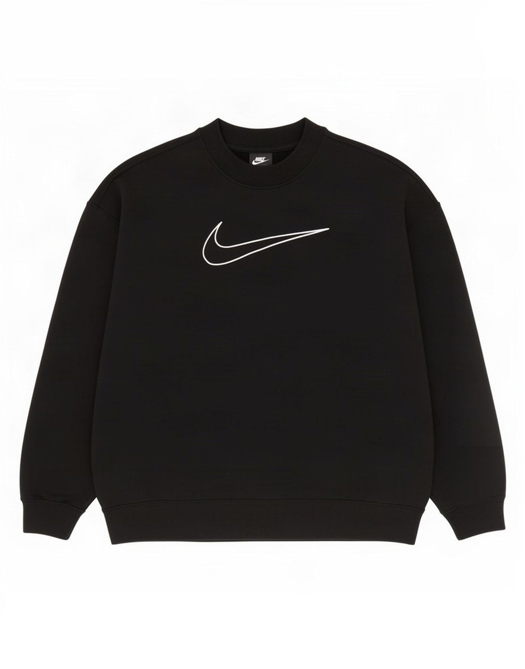 Nike - Sudadera extragrande con gráfico para mujer, talla 40, talla mediana, algodón negro