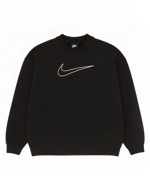 Nike - Sudadera extragrande con gráfico para mujer, talla 40, talla mediana, algodón negro