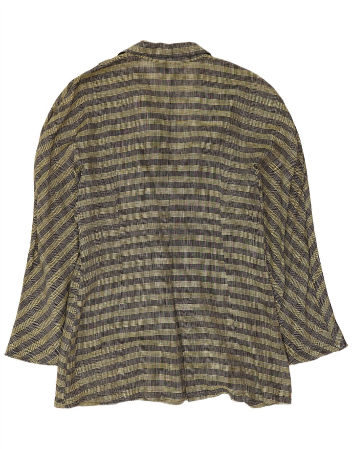 Comma, Chaqueta tipo blazer con doble botonadura para mujer UK 40 Large Yellow Check Wool