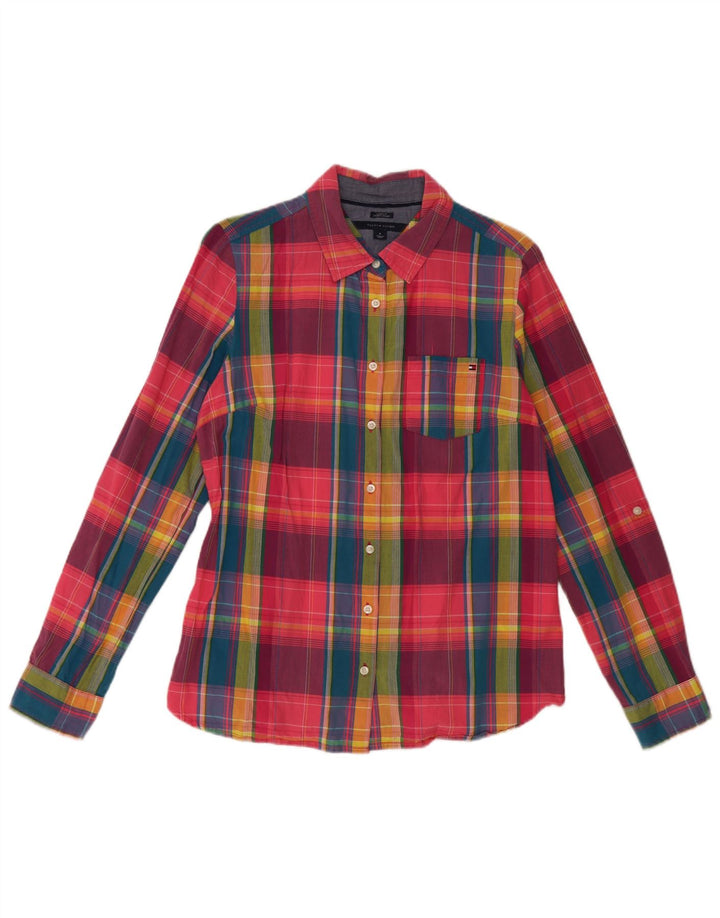 Tommy Hilfiger Camisa de corte clásico para mujer UK 12 Medium Multicolor Check