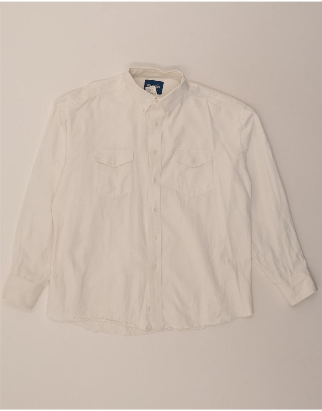 WRANGLER Mens Shirt Size 17 1/2 XL White Cotton Vintage Wrangler and Second-Hand Wrangler from Messina Hembry 