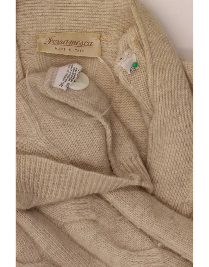 Ferramosca Cárdigan extragrande para mujer IT 46 Large Lana beige