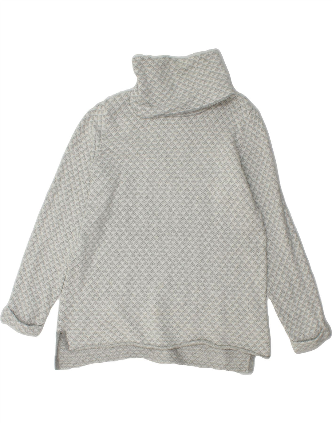 FAT FACE Womens Longline Roll Neck Jumper Sweater UK 12 Medium Grey Vintage Fat Face and Second-Hand Fat Face from Messina Hembry 