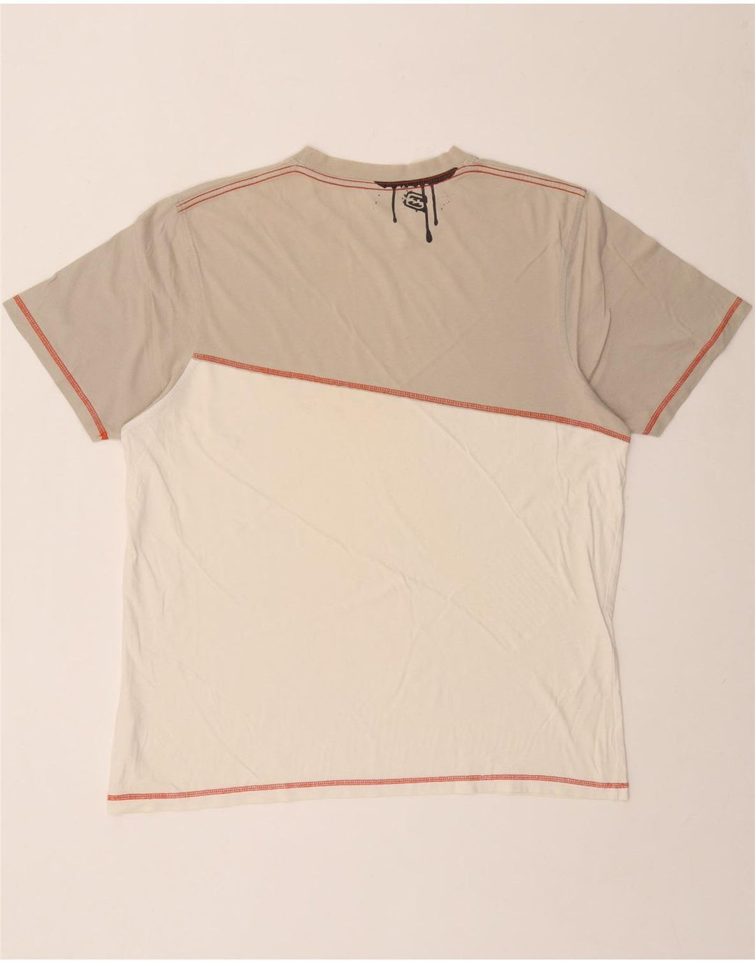 BILLABONG Camiseta gráfica para hombre Top XL Algodón color block blanco