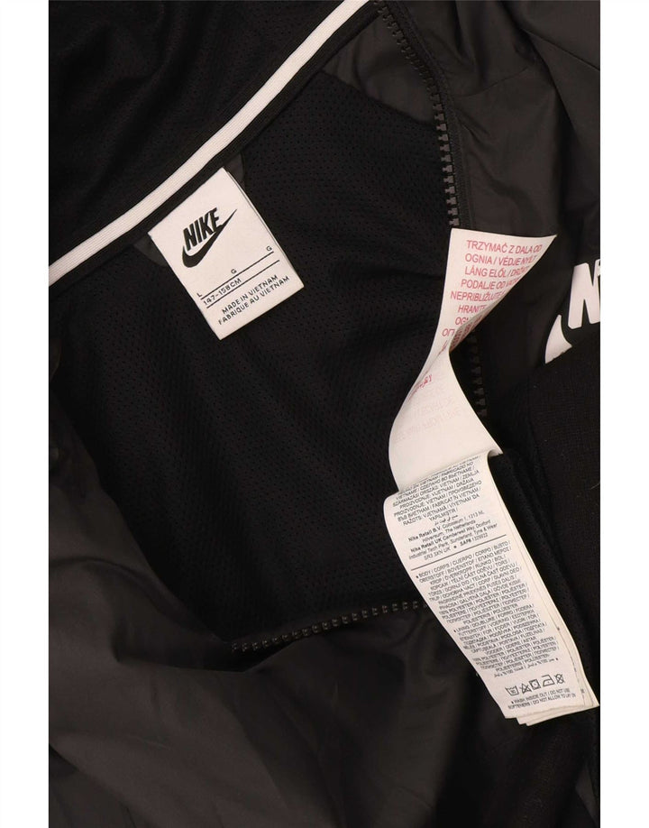 Nike - Chándal con capucha para niños, chaqueta superior, 12-13 años, grande, negro, poliéster