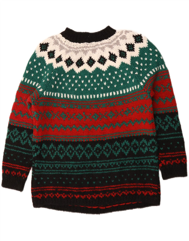 Vintage mujer tortuga cuello jersey suéter Reino Unido 16 grande multicolor
