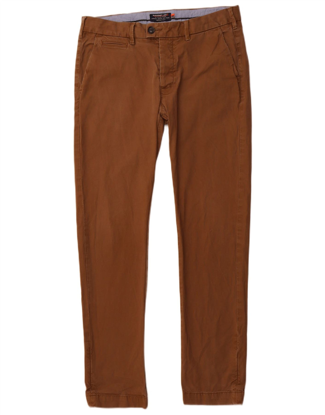 SUPERDRY Pantalón chino ajustado para hombre Medium W32 L31 Algodón marrón