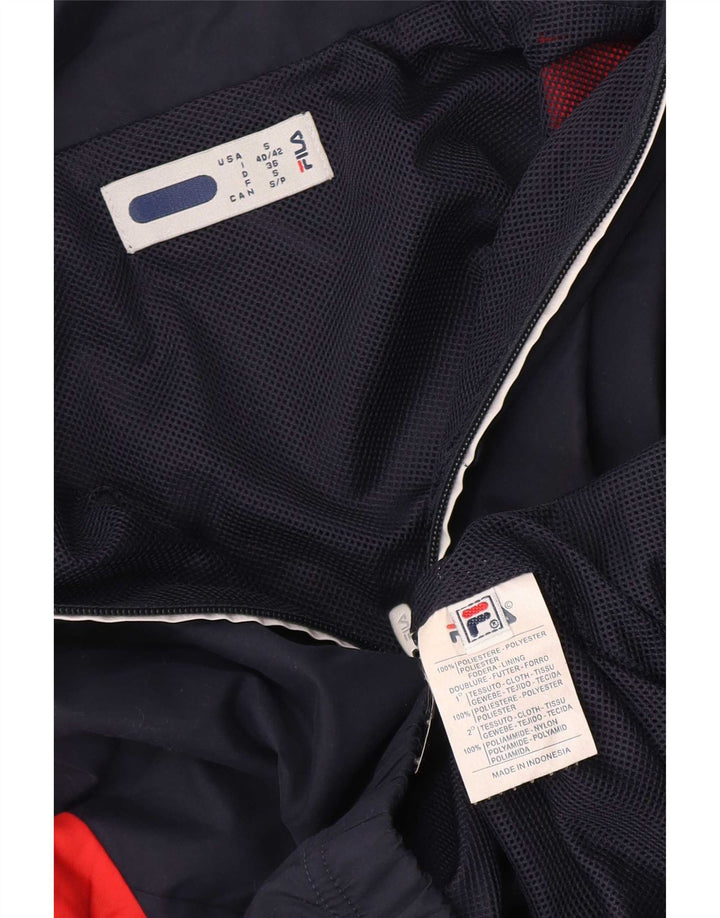 Fila Chaqueta de chándal para mujer UK 10 Small Azul marino Colorblock