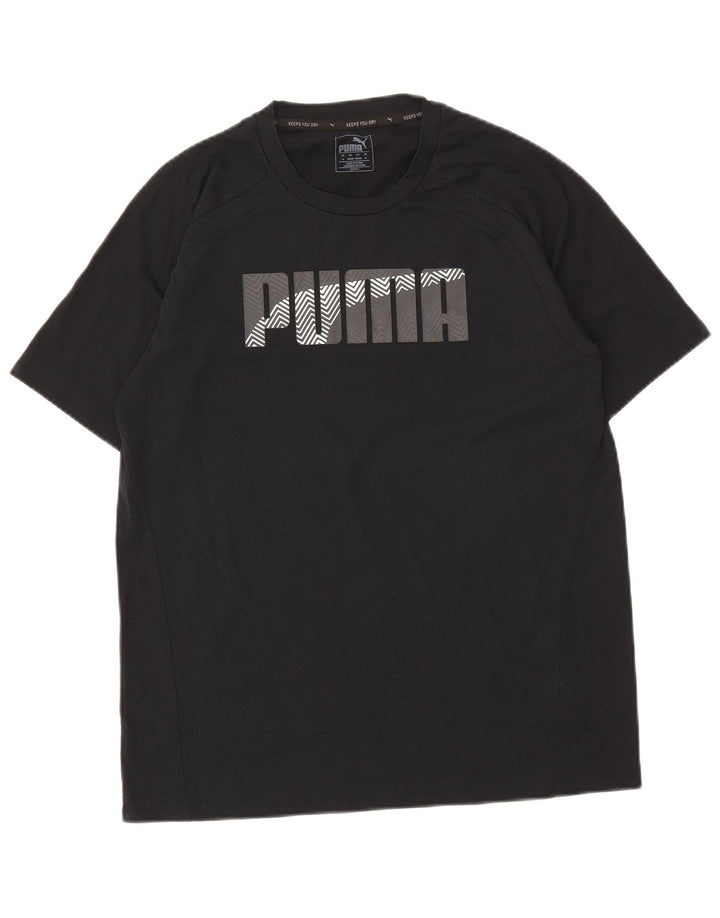 PUMA Mens Graphic T-Shirt Top Medium Black Cotton