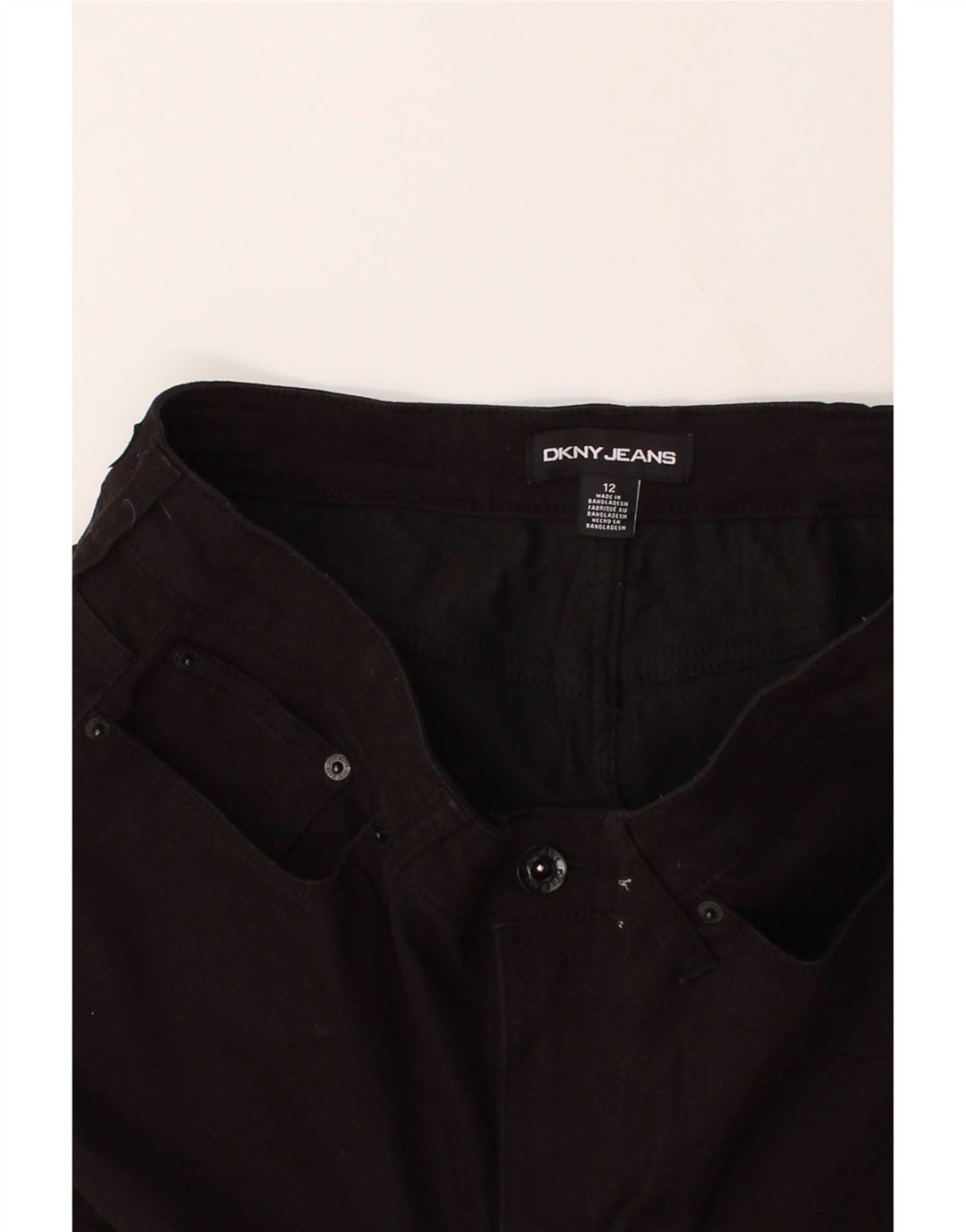 DKNY Womens Denim Shorts US 12 Large W34 Black Cotton Vintage Dkny and Second-Hand Dkny from Messina Hembry 