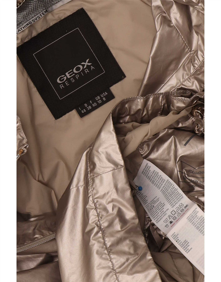 Geox Mujer Respira Chaqueta impermeable extragrande con capucha UK 10 Small Grey Polyamide