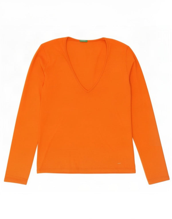 Benetton Top Mujer Manga Larga ES 40 Pequeño Naranja