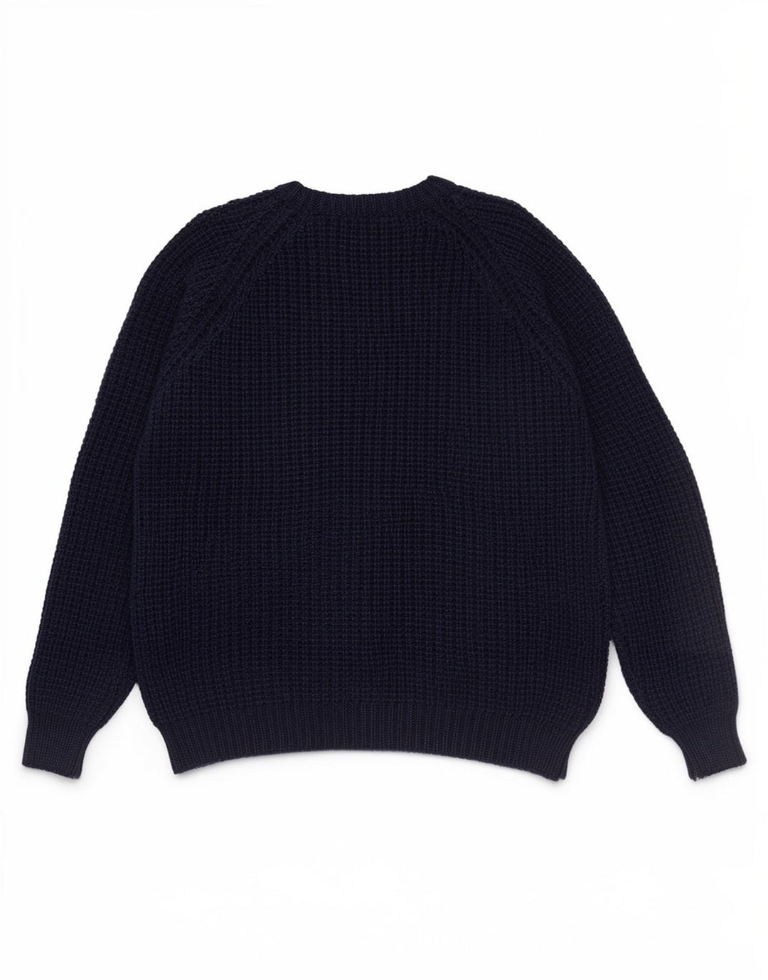 Aran Crafts Jersey de cuello redondo para hombre de lana azul marino mediano