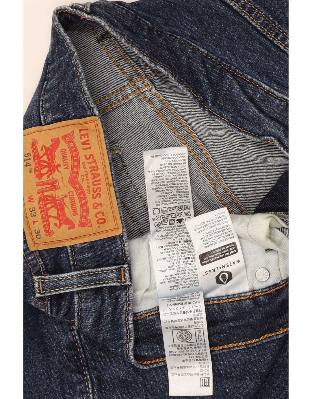 Levi's Vaqueros rectos 514 para hombre W33 L23 Algodón azul