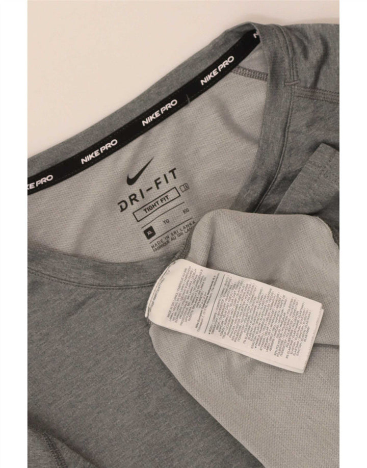 Nike Hombre Dri Fit Top Manga Larga XL Poliéster Gris