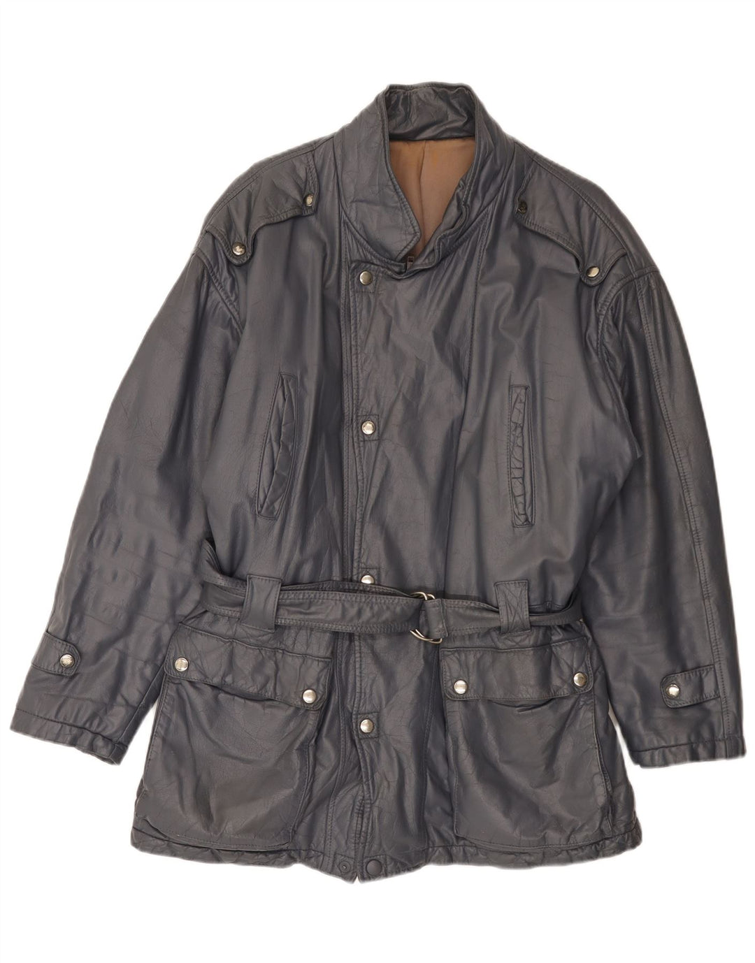 Vintage hombres chaqueta de cuero Reino Unido 40 gris grande
