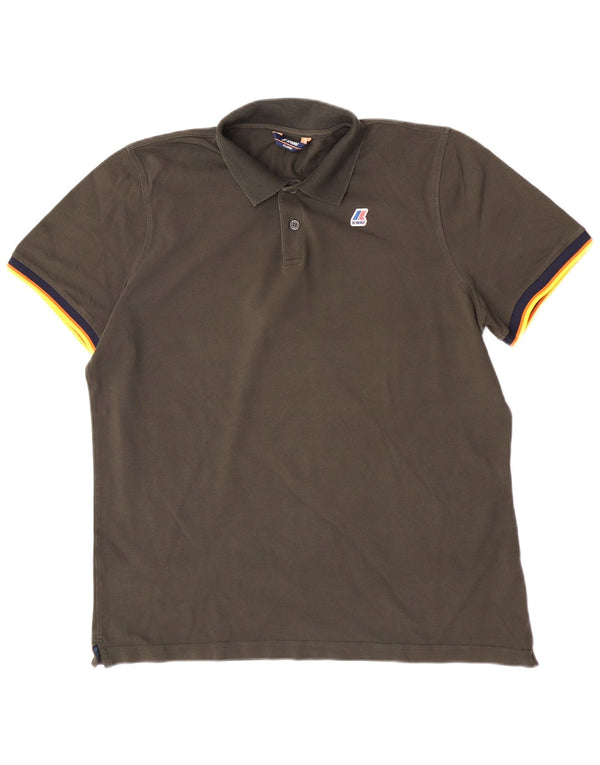 Polo K-Way Hombre XL Caqui Colorblock