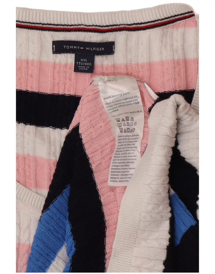 Tommy Hilfiger Jersey con cuello barco para hombre, talla 2XL, multicolor clásico