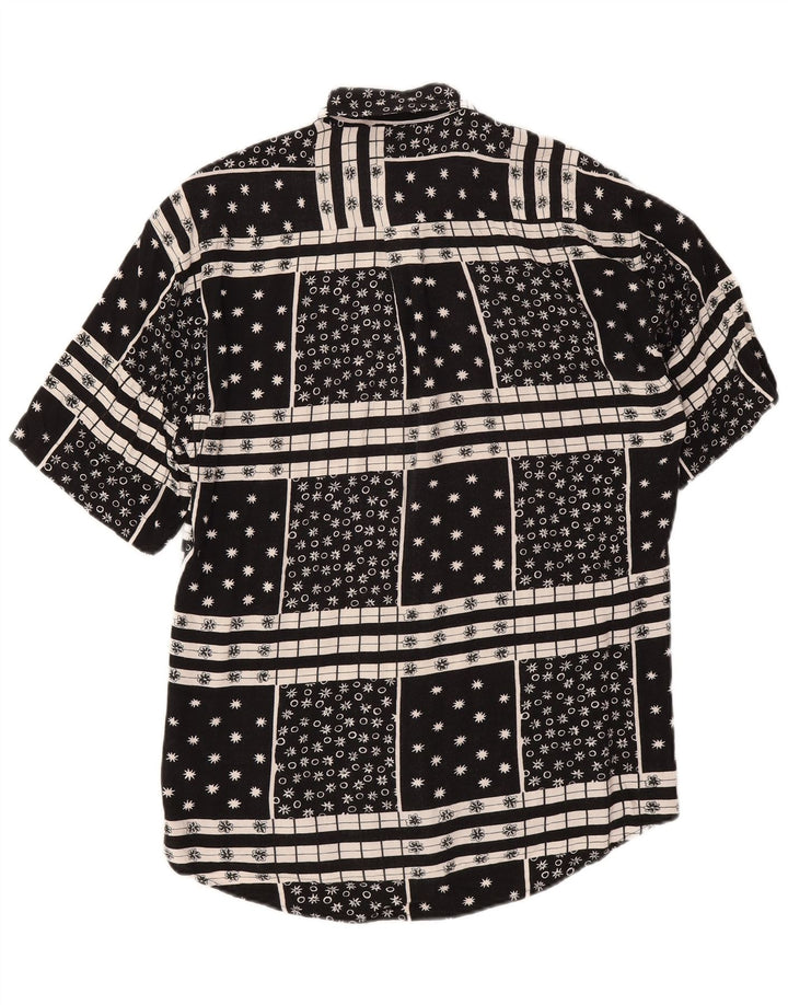 Camisa Nanuk Hombre Manga Corta Viscosa Floral Negra Mediana