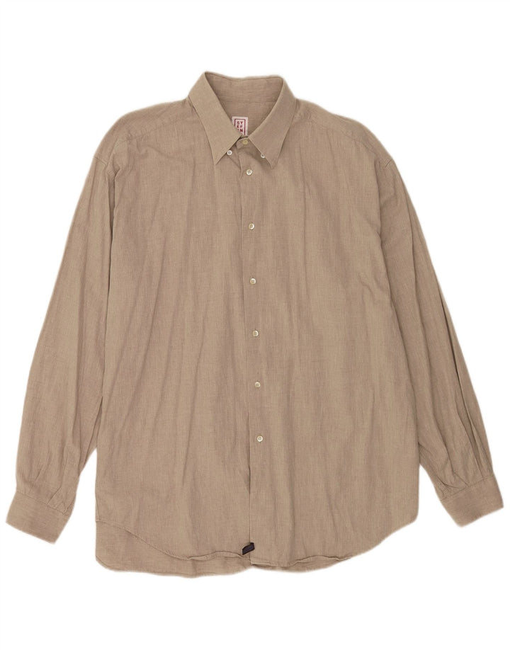 Stefanel Camisa Hombre XL Algodón Beige