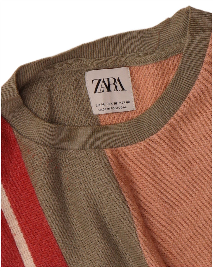 Zara Hombre Camiseta Top Medium Rayas Multicolor