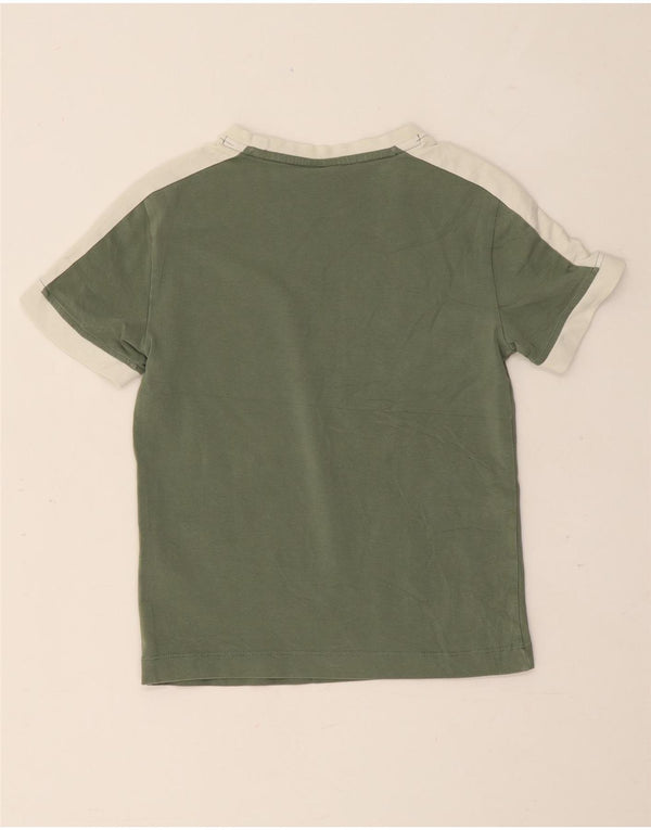 Puma Camiseta corta para mujer UK 8 Small Verde Colorblock Algodón
