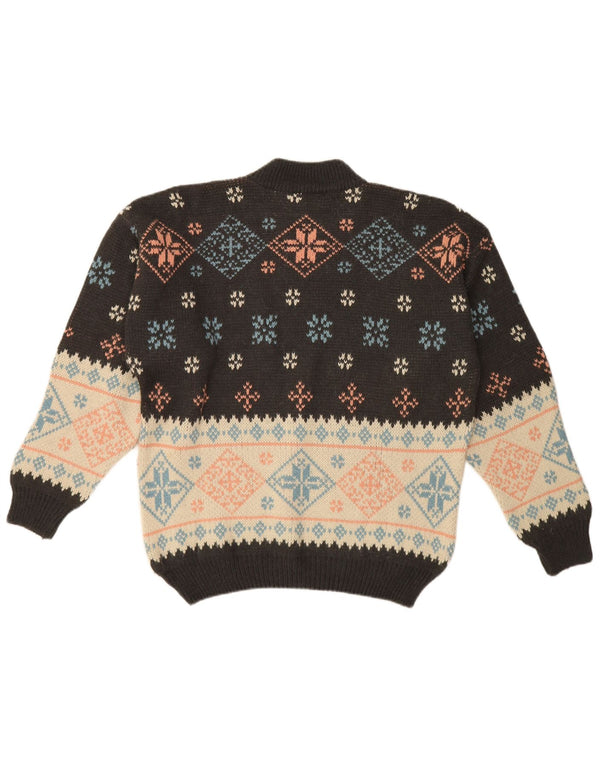 Trussardi Jeans Jersey Hombre con Cuello Alto XL Negro Fair Isle
