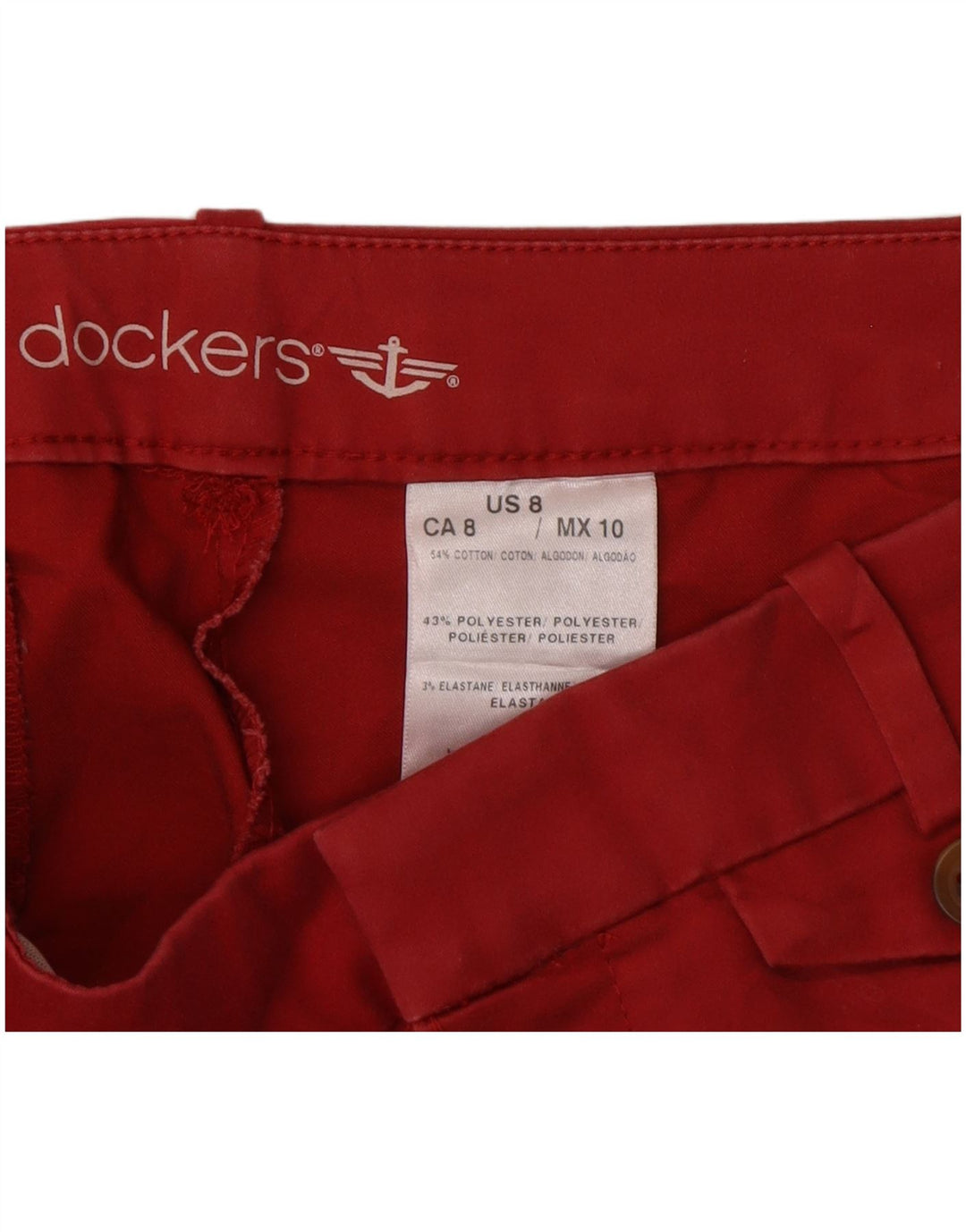 Dockers Pantalones Capri para Mujer US 8 Medium W30 L20 Poliéster Rojo