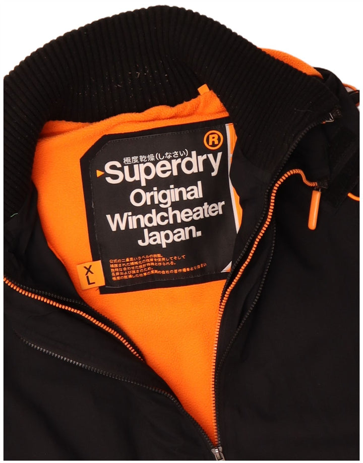 SUPERDRY Chaqueta cortavientos con estampado The Windcheater para hombre UK 42 XL Negro
