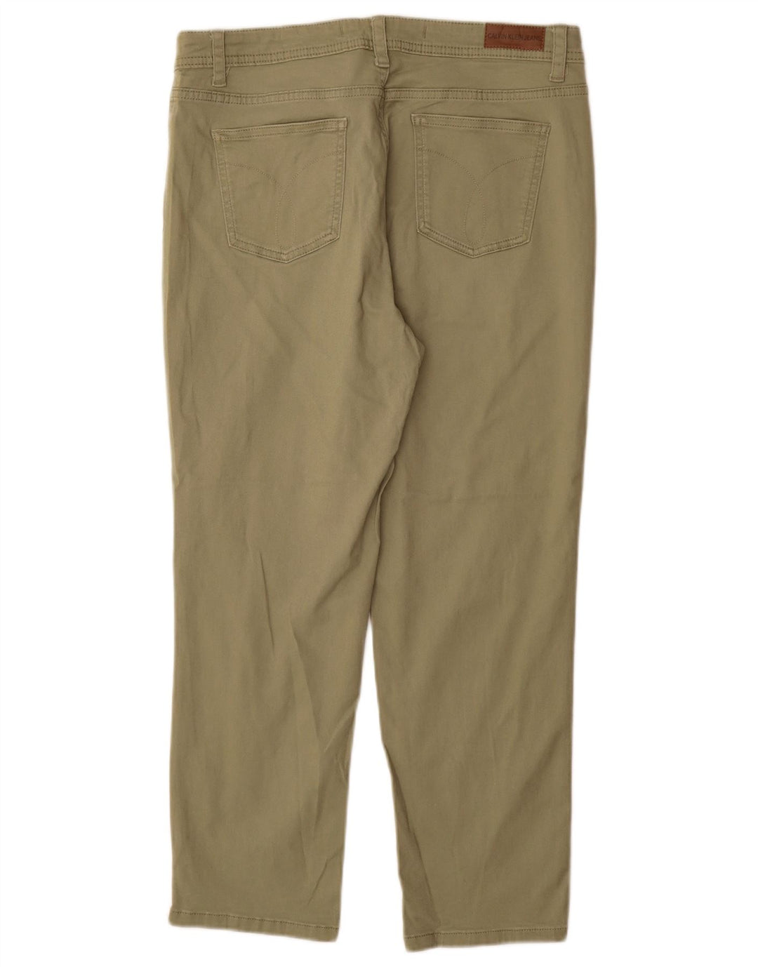 CALVIN KLEIN Pantalones casuales cónicos para mujer US 10 Large W30 L27 Verde