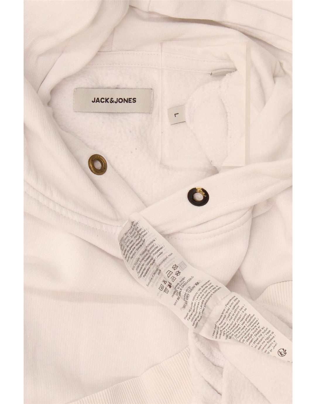 Jack & Jones Hombre Sudadera con Capucha Jumper Large Blanco Algodón