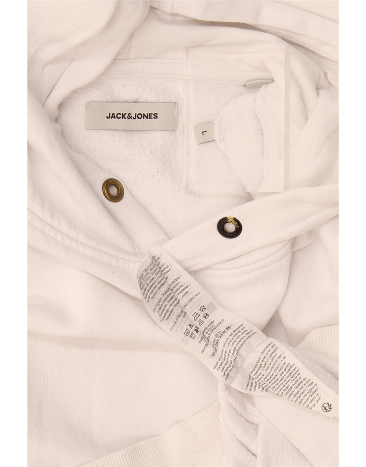 Jack & Jones Hombre Sudadera con Capucha Jumper Large Blanco Algodón