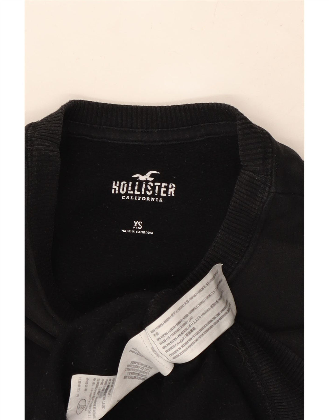 HOLLISTER Sudadera Jumper XS Negro Algodón Hombre