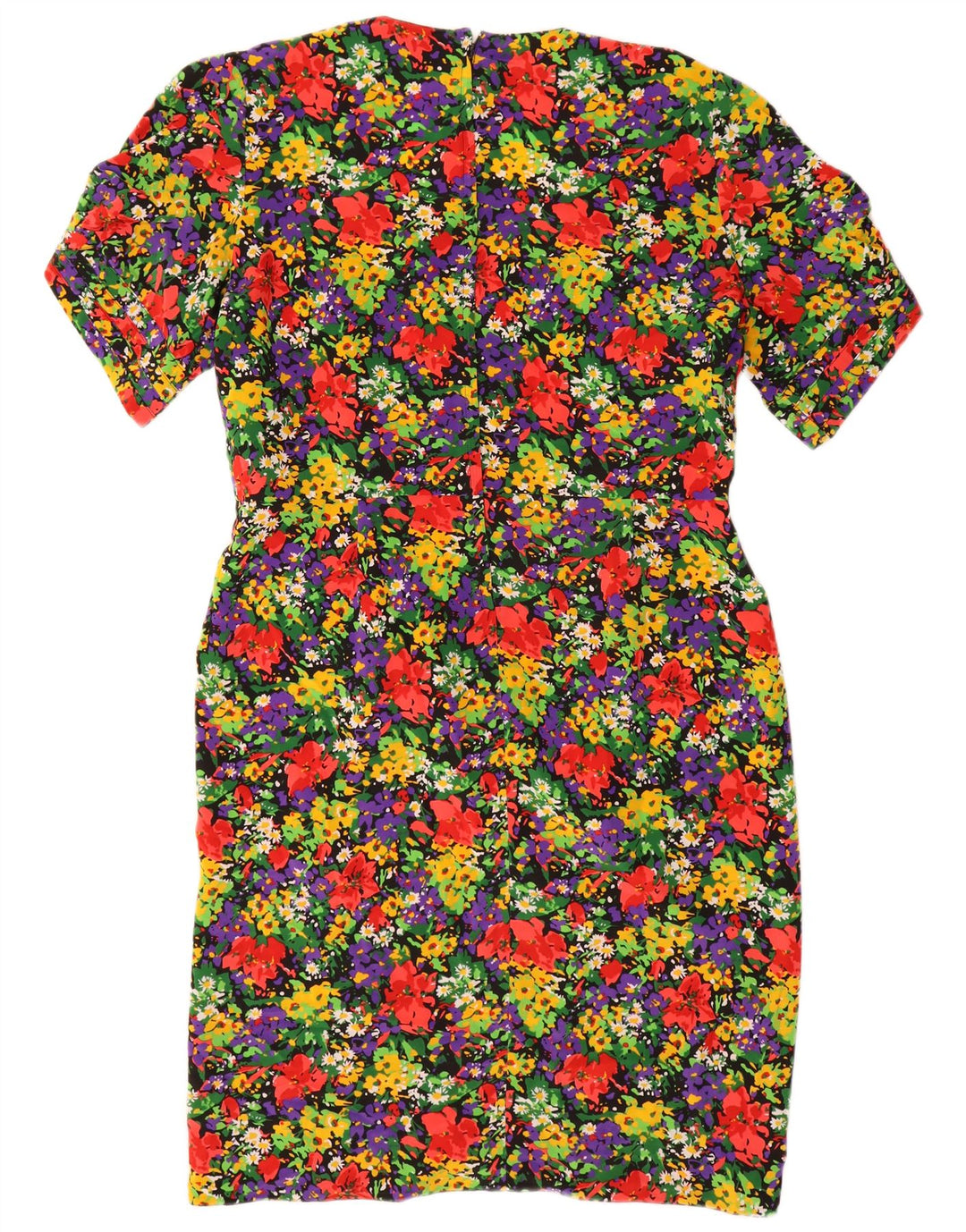 Vestido vintage para mujer US 18 2XL Poliéster floral multicolor