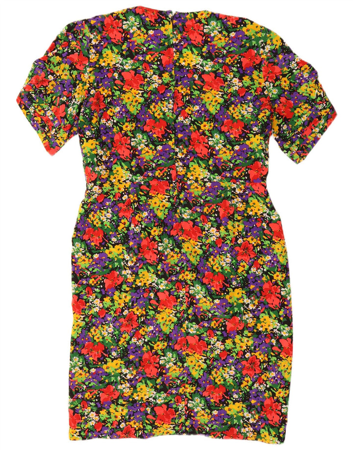 Vestido vintage para mujer US 18 2XL Poliéster floral multicolor