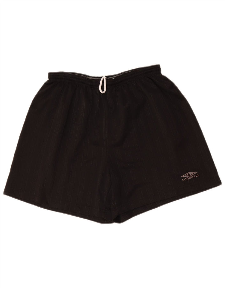 Pantalones cortos deportivos Umbro para hombre, poliéster a rayas negras grandes