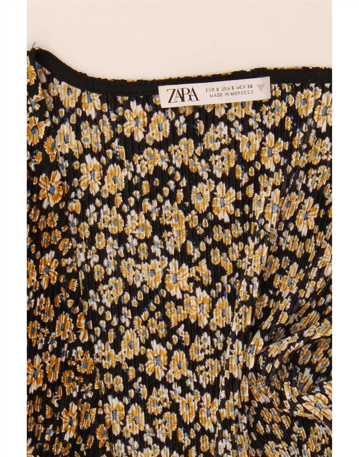 Zara Mujer Mono UK 40 Pequeño Negro Floral