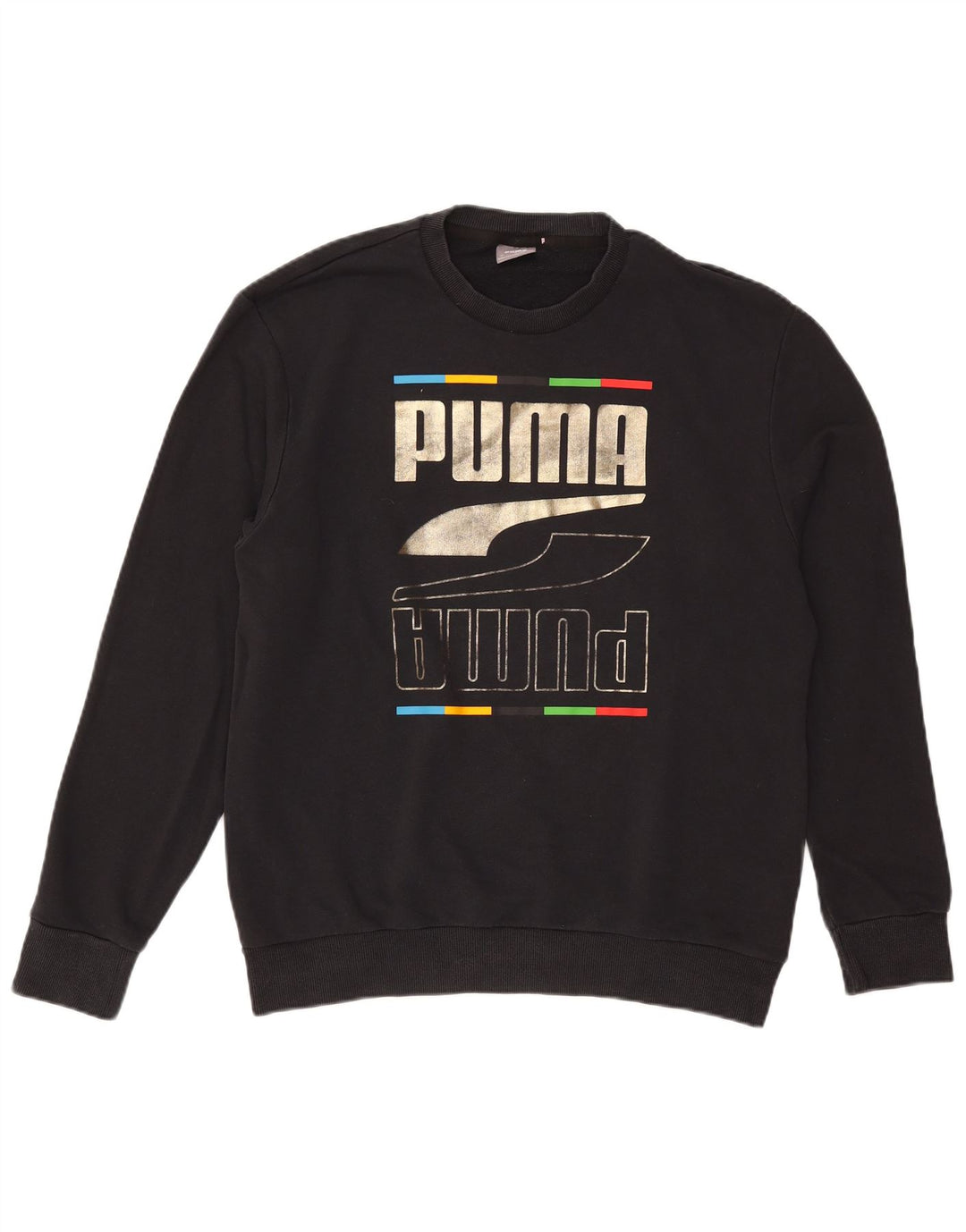 Puma Hombre Sudadera Gráfica Jumper Algodón Negro Mediano