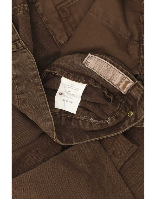 Pantalones cortos chinos Gas para hombre W32 Algodón marrón medio