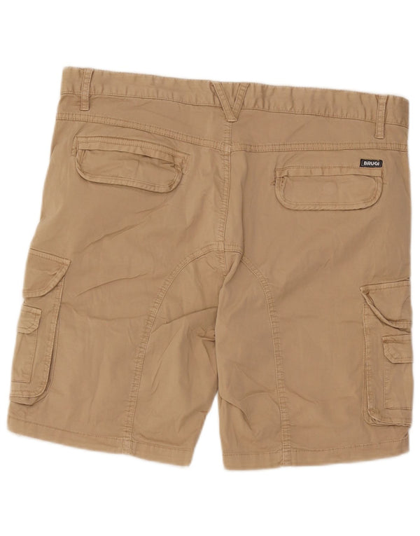 Brugi Pantalones cortos tipo cargo para hombre W36 Large Beige Cotton
