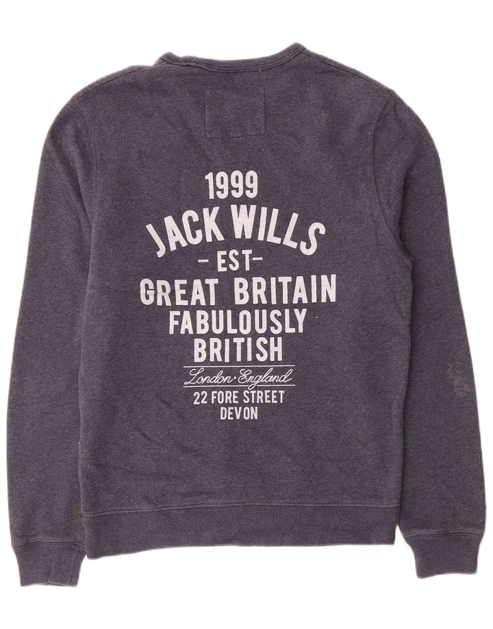 Jack Wills Hombre Sudadera Gráfica Jumper Medium Azul Marino Algodón
