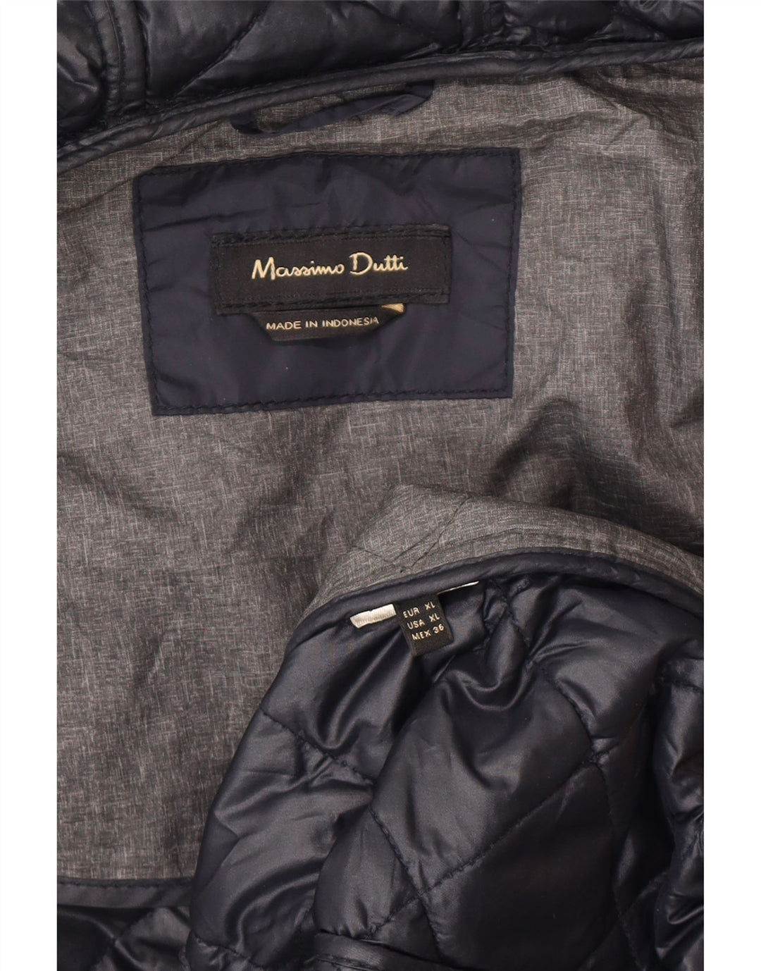 Massimo Dutti Chaqueta Acolchada Mujer UK 40 XL Azul Marino