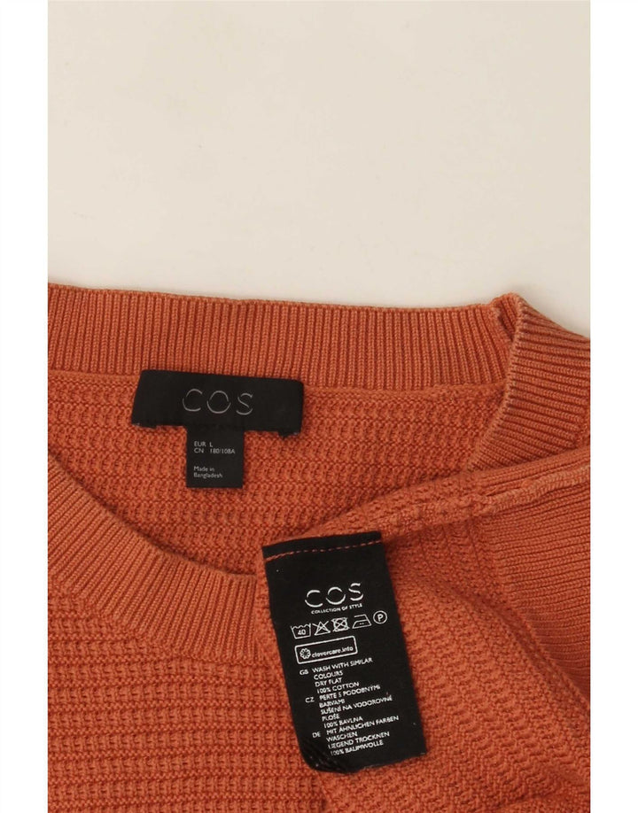 Cos - Jersey de cuello redondo para hombre, talla grande, algodón naranja